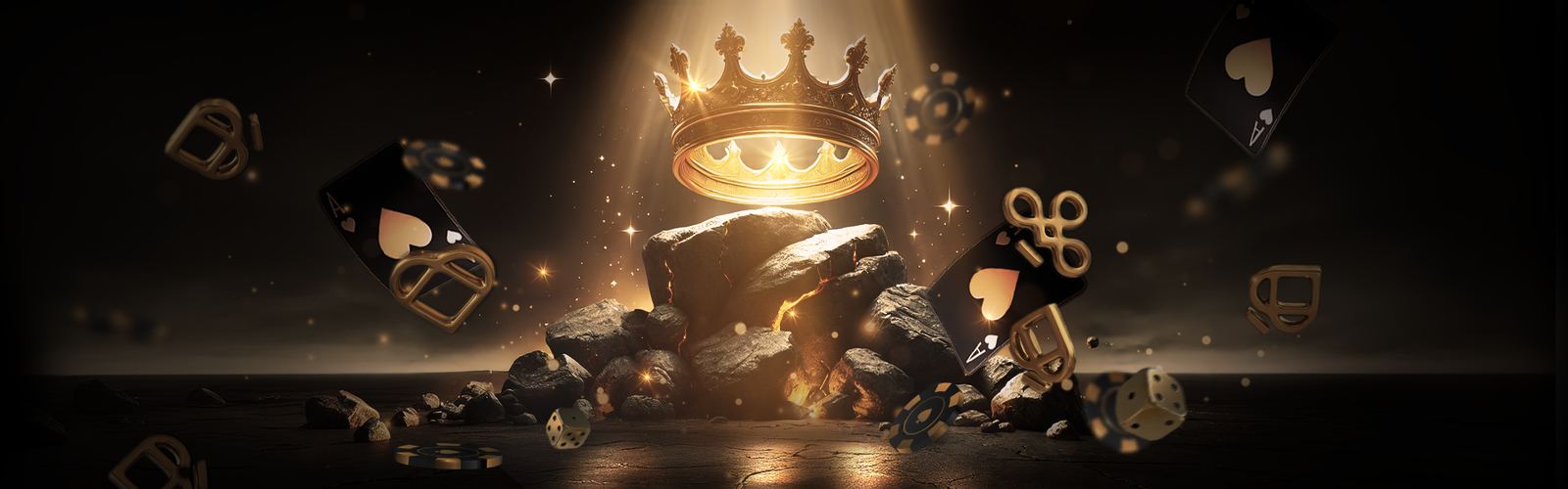 Goldene Krone über Spielkarten und Chips – Symbolbild für GemoBet